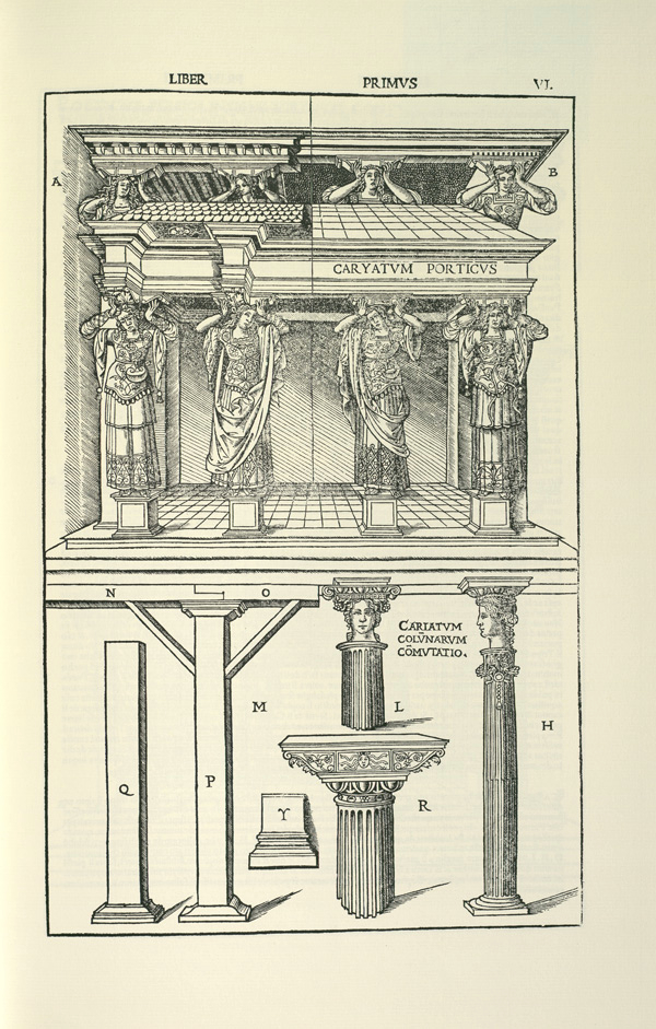 Detail of page from De Architectura Libri Dece.  Please click on the image to see the full page. 
